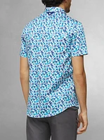Chemise décontractée en stretch à manches courtes pour hommes