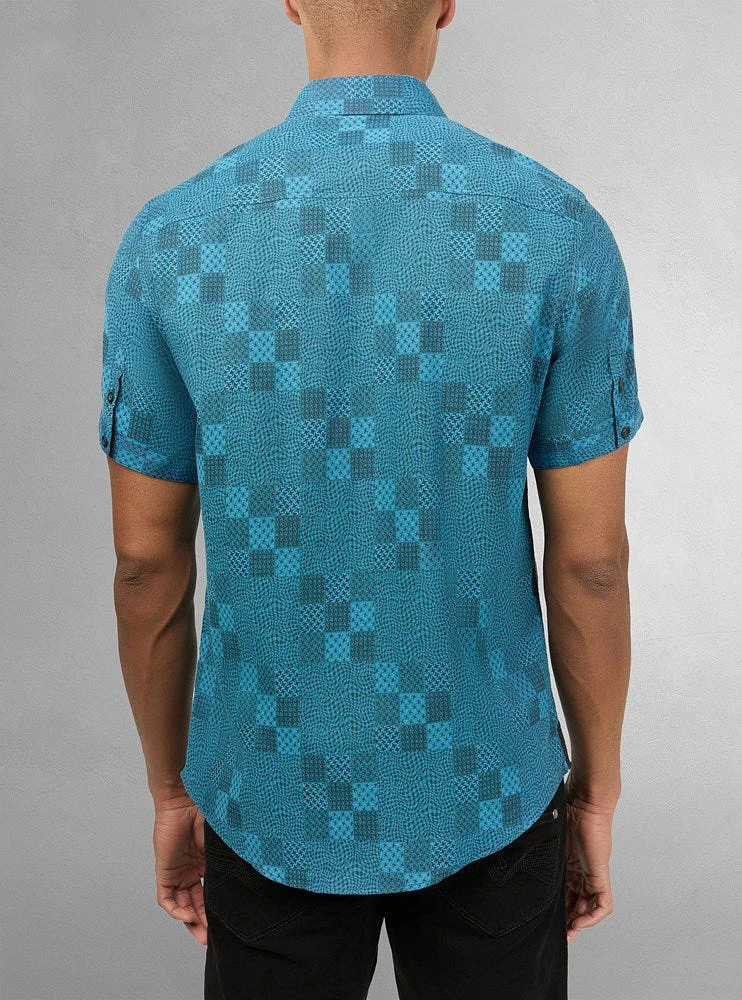 Men's casual short sleeve stretch shirt