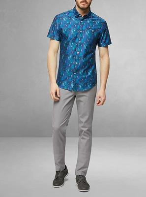Men's casual short sleeve stretch shirt