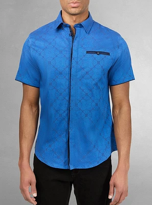 Chemise décontractée en stretch à manches courtes pour hommes