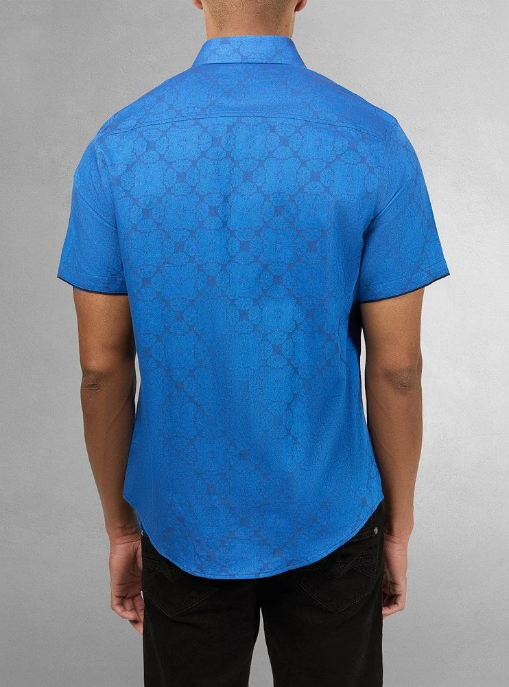 Chemise décontractée en stretch à manches courtes pour hommes