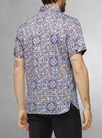 Chemise décontractée en stretch à manches courtes pour hommes