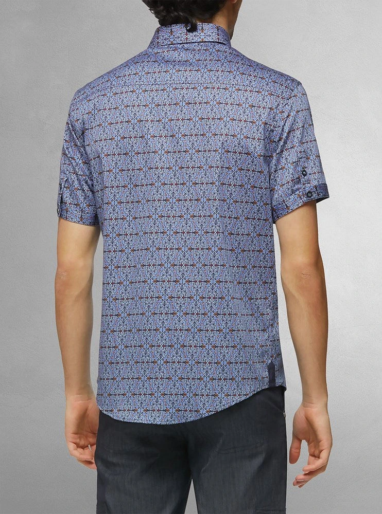 Men's casual short sleeve stretch shirt
