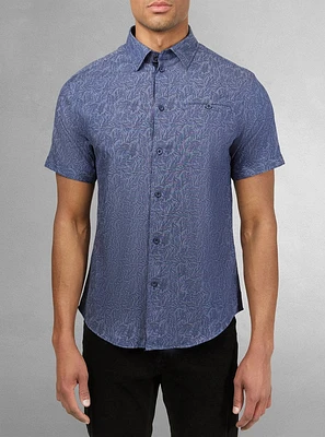 Chemise décontractée en stretch à manches courtes pour hommes