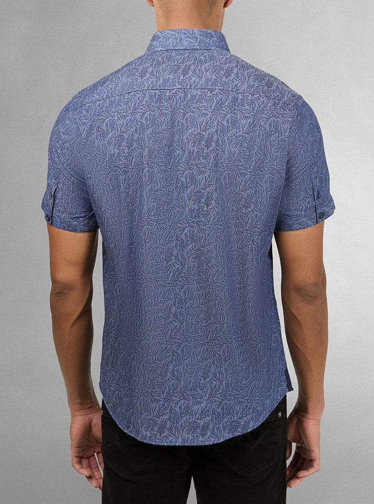 Chemise décontractée en stretch à manches courtes pour hommes