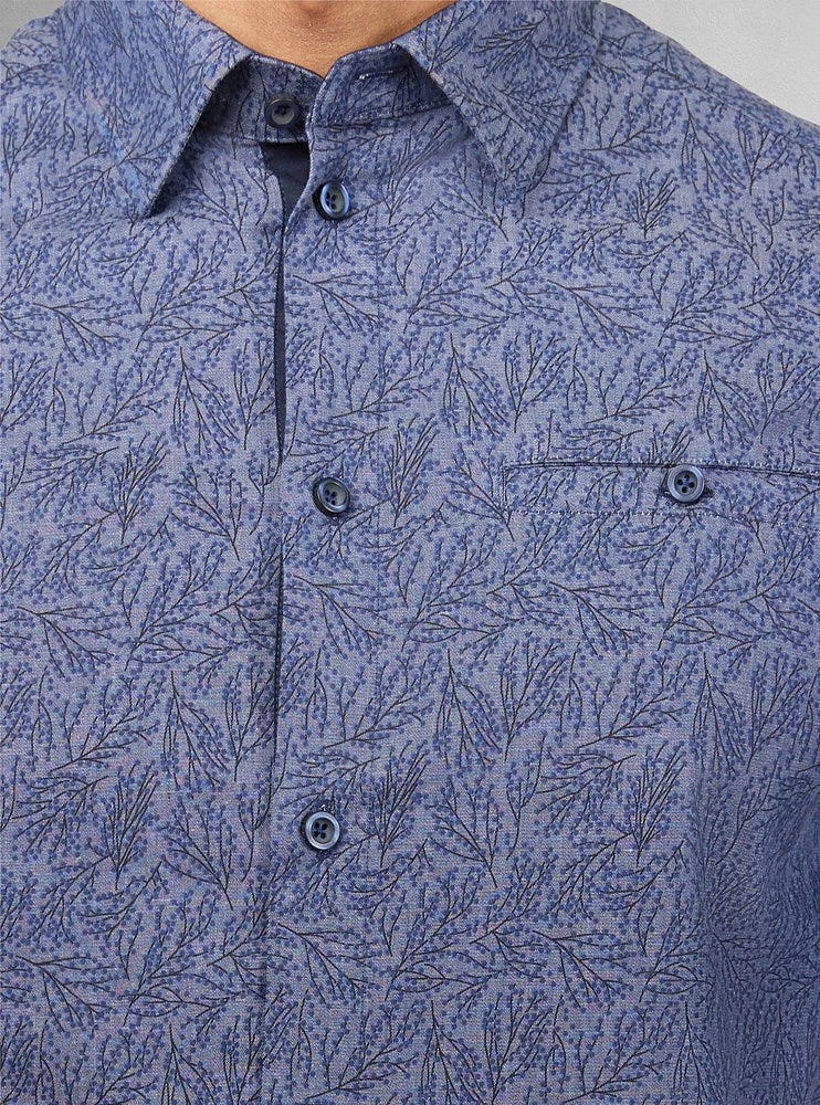 Chemise décontractée en stretch à manches courtes pour hommes