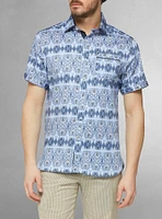 Men's casual short sleeve stretch shirt