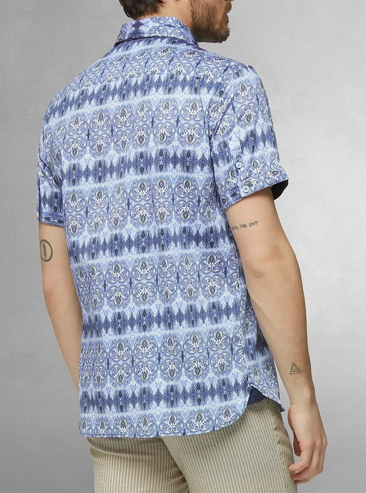 Men's casual short sleeve stretch shirt