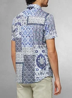 Chemise décontractée en stretch à manches courtes pour hommes