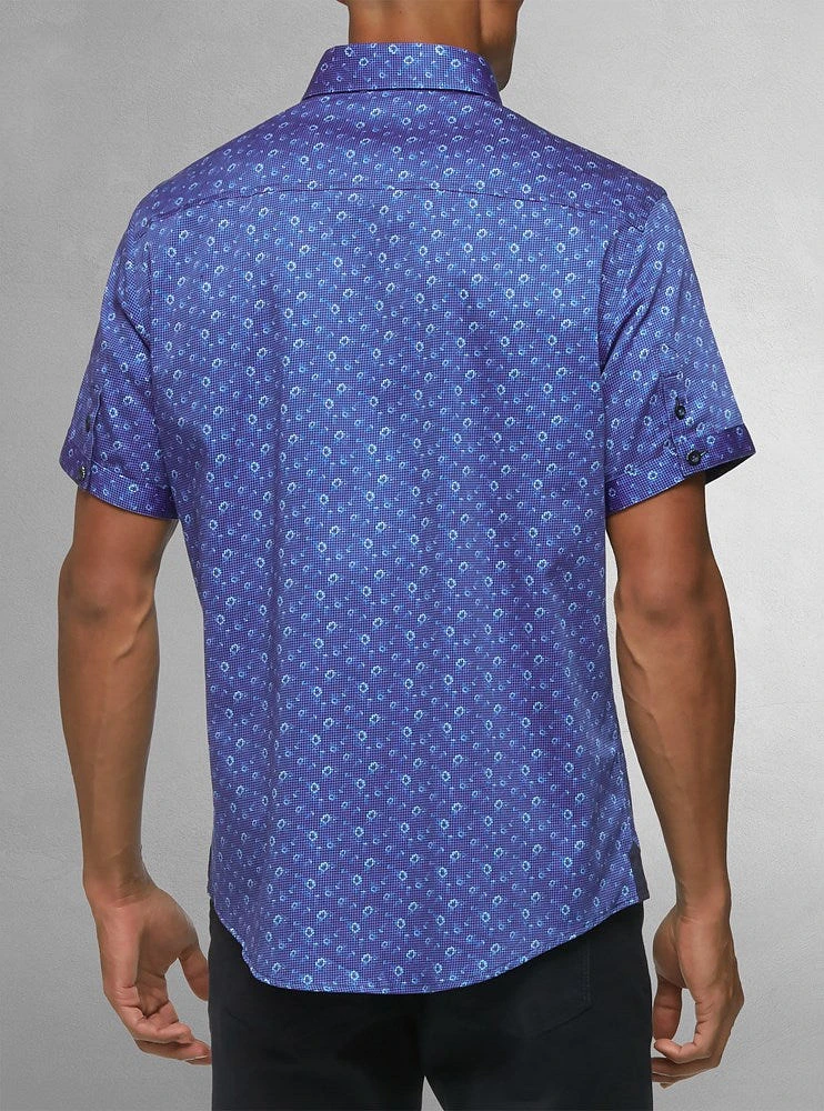 Chemise décontractée en stretch à manches courtes pour hommes