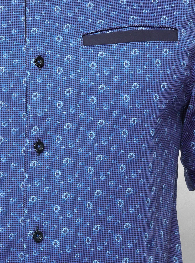 Chemise décontractée en stretch à manches courtes pour hommes