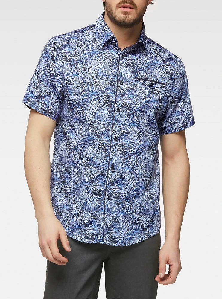 Men's casual short sleeve stretch shirt