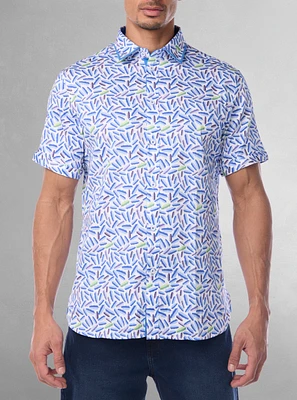 Men's casual short sleeve stretch shirt