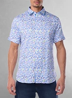 Chemise décontractée en stretch à manches courtes pour hommes