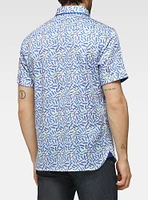 Chemise décontractée en stretch à manches courtes pour hommes