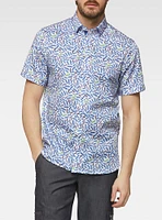 Chemise décontractée en stretch à manches courtes pour hommes