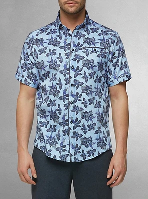 Chemise décontractée en stretch à manches courtes pour hommes