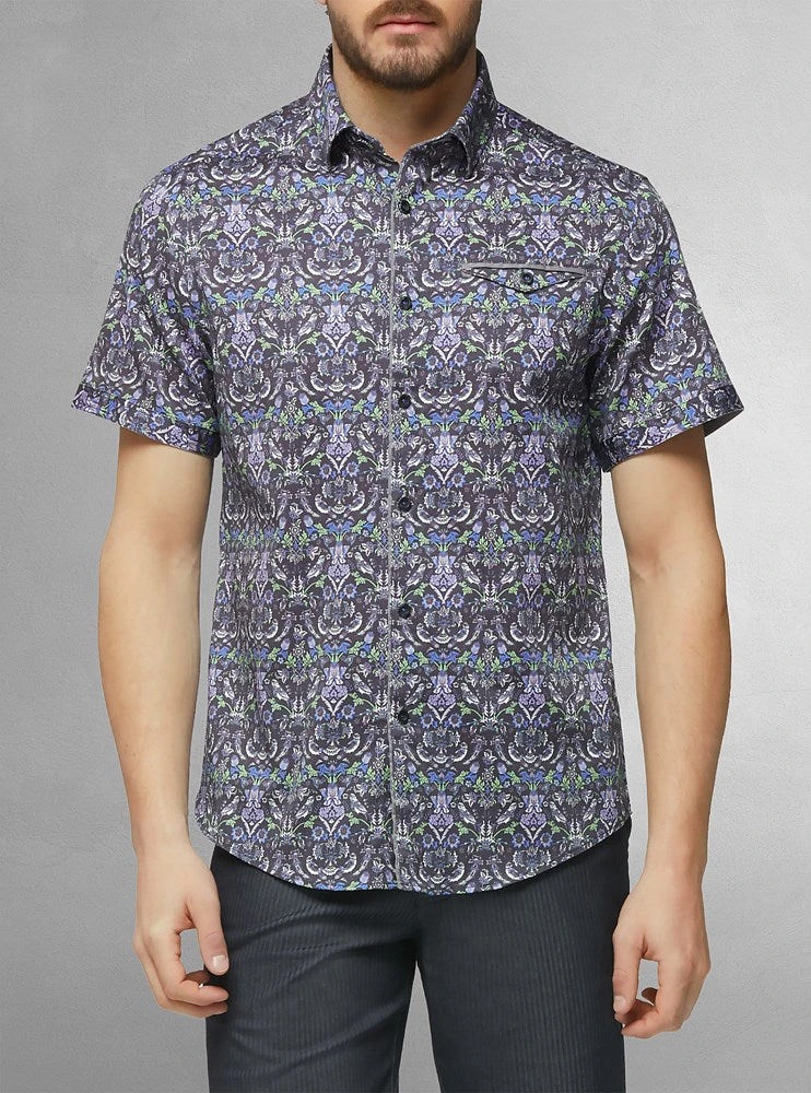 Chemise décontractée en stretch à manches courtes pour hommes