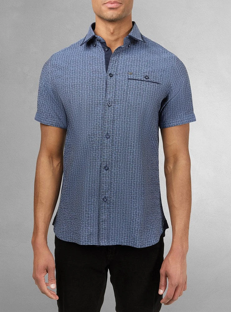 Men's casual short sleeve stretch shirt