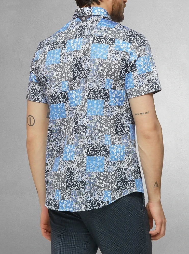 Chemise décontractée en stretch à manches courtes pour hommes