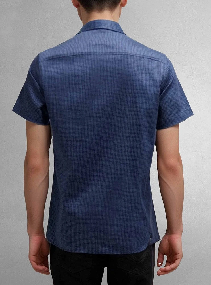 Chemise décontractée en stretch à manches courtes pour hommes