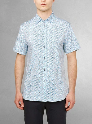 Chemise décontractée en stretch à manches courtes pour hommes