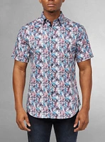 Chemise décontractée en stretch à manches courtes pour hommes