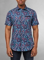 Chemise décontractée en stretch à manches courtes pour hommes