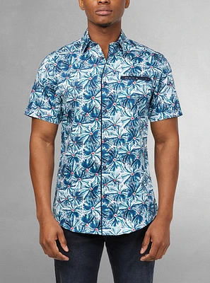 Men's casual short sleeve stretch shirt