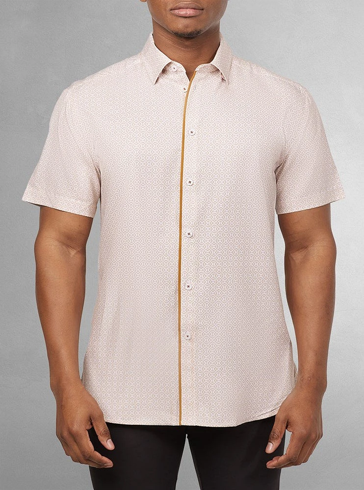 Chemise décontractée en stretch à manches courtes pour hommes