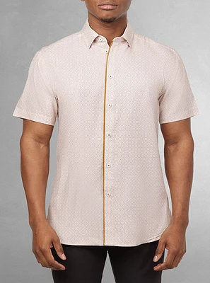 Chemise décontractée en stretch à manches courtes pour hommes