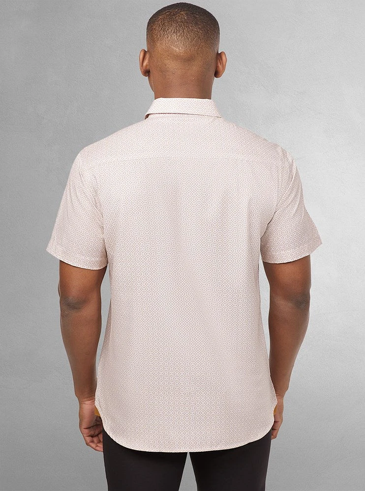 Chemise décontractée en stretch à manches courtes pour hommes
