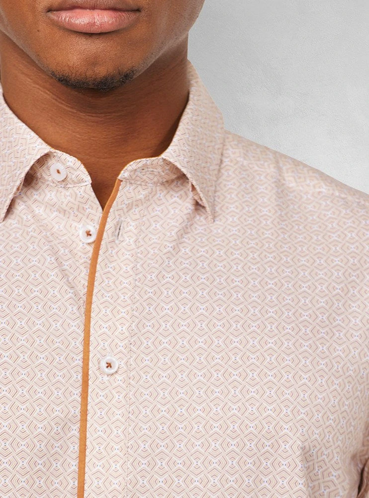Chemise décontractée en stretch à manches courtes pour hommes