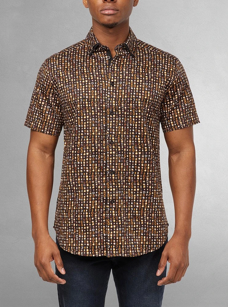 Chemise décontractée en stretch à manches courtes pour hommes