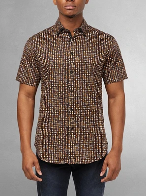 Chemise décontractée en stretch à manches courtes pour hommes