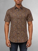 Chemise décontractée en stretch à manches courtes pour hommes