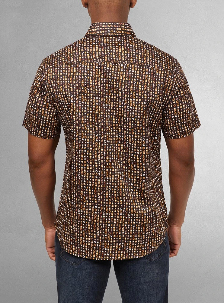 Chemise décontractée en stretch à manches courtes pour hommes