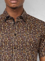 Chemise décontractée en stretch à manches courtes pour hommes