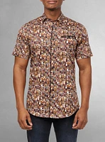 Chemise décontractée en stretch à manches courtes pour hommes