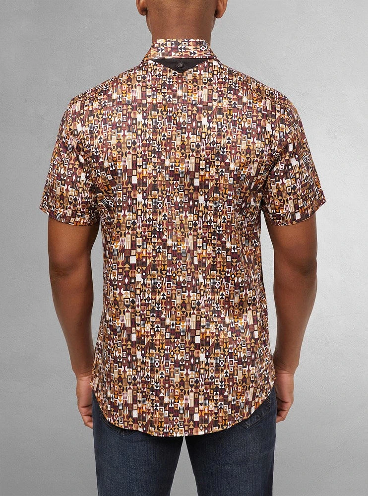 Men's casual short sleeve stretch shirt