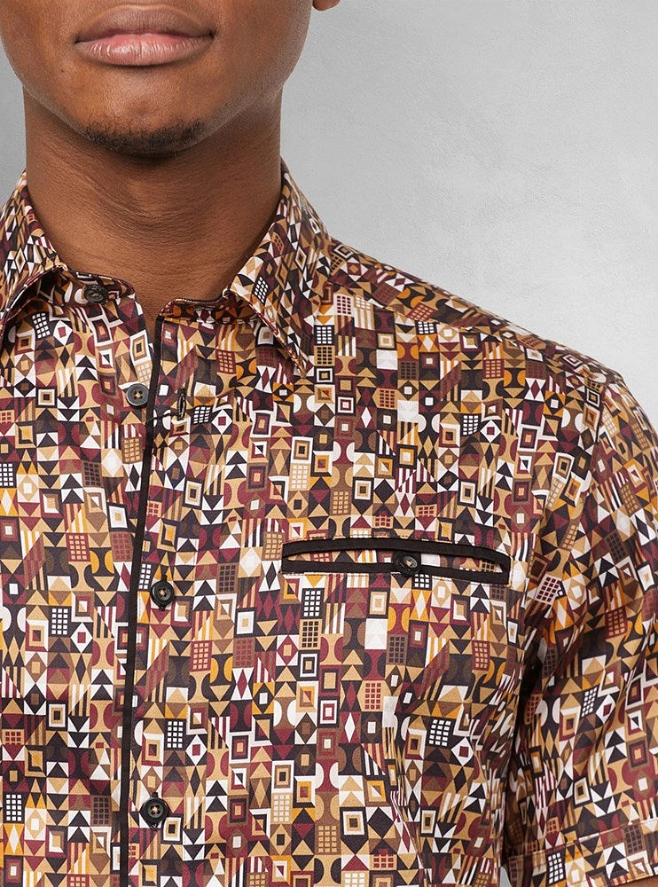 Men's casual short sleeve stretch shirt