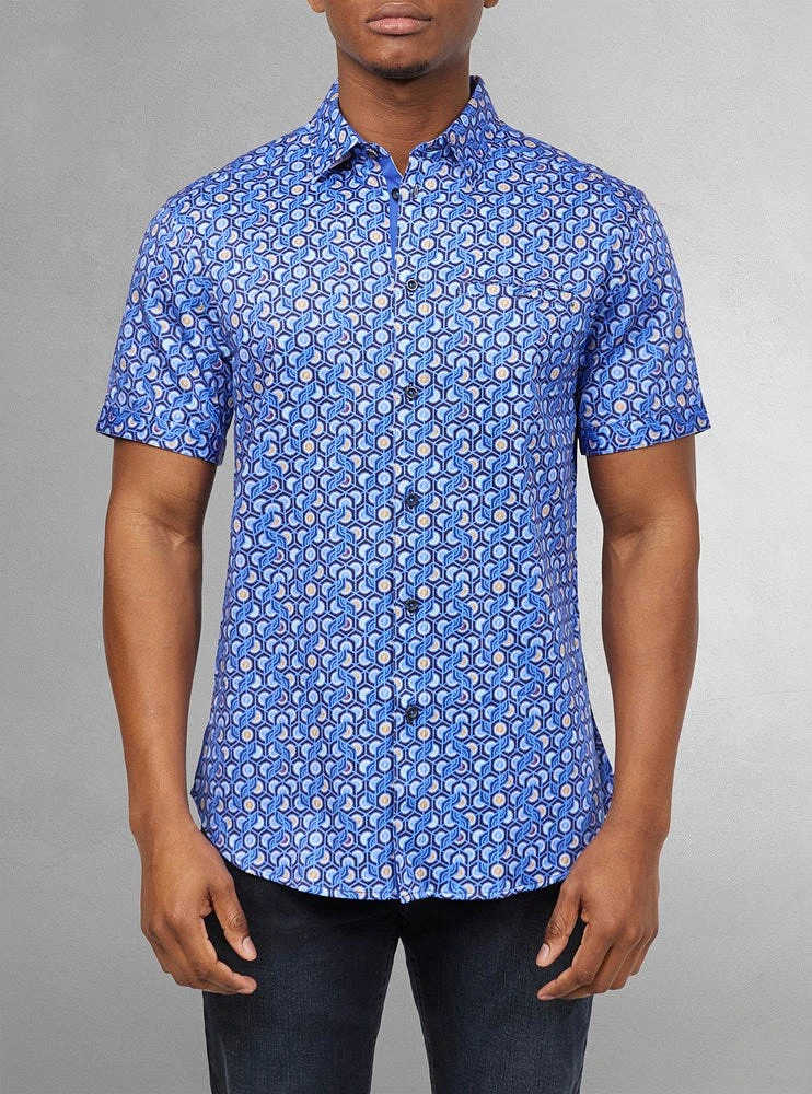 Men's casual short sleeve stretch shirt