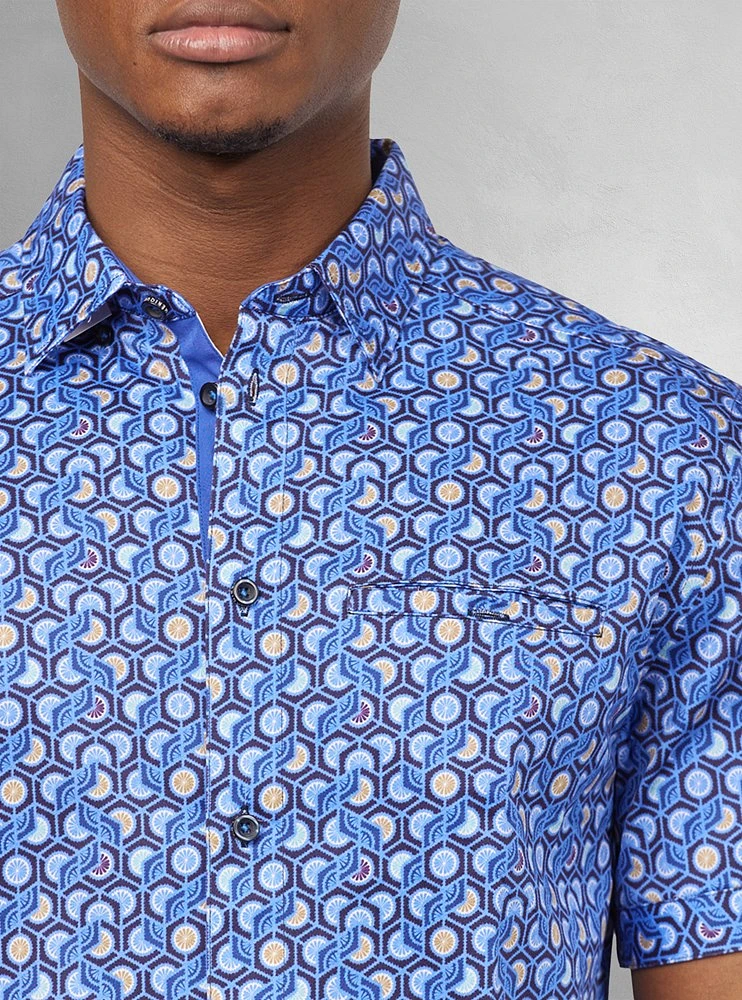 Men's casual short sleeve stretch shirt