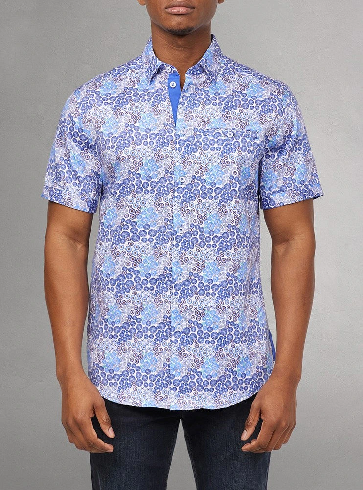 Chemise décontractée en stretch à manches courtes pour hommes