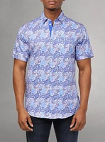 Chemise décontractée en stretch à manches courtes pour hommes