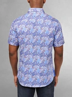 Chemise décontractée en stretch à manches courtes pour hommes