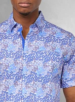 Chemise décontractée en stretch à manches courtes pour hommes