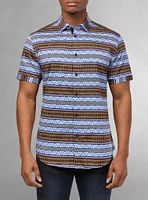 Chemise décontractée en stretch à manches courtes pour hommes