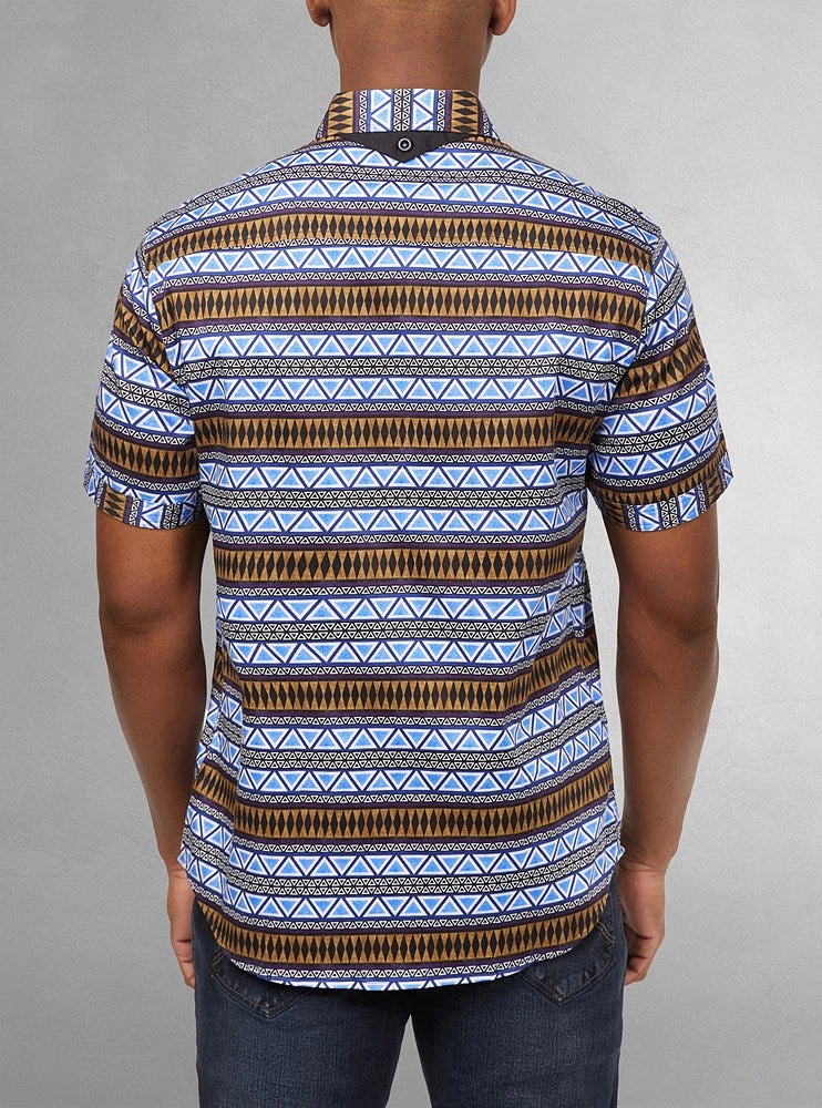 Chemise décontractée en stretch à manches courtes pour hommes