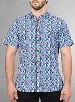 Chemise décontractée en stretch à manches courtes pour hommes
